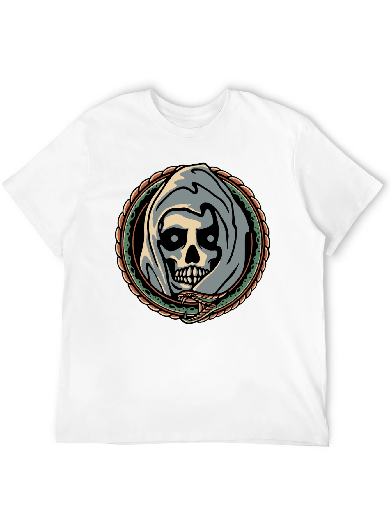 Grim Reaper Snake Circle Graphic Tee