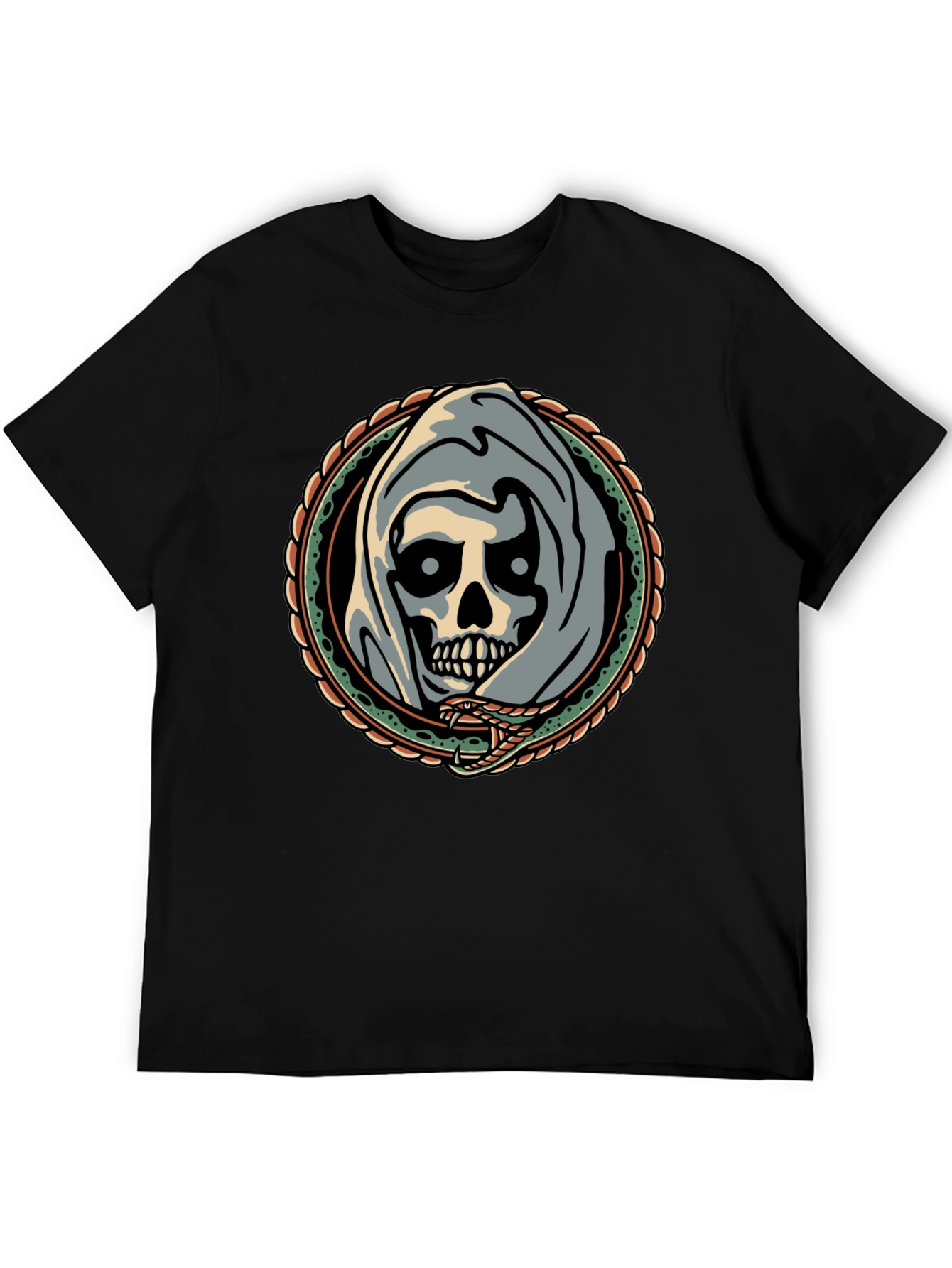 Grim Reaper Snake Circle Graphic Tee