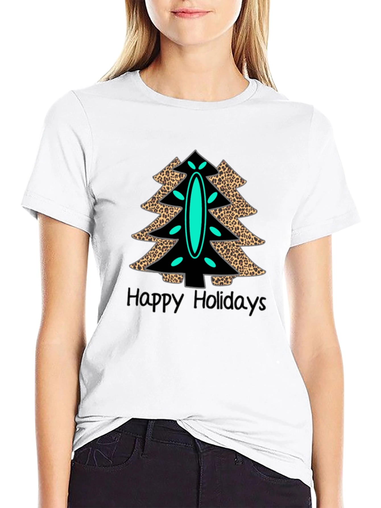 Holiday Leopard Christmas Tree T-Shirt