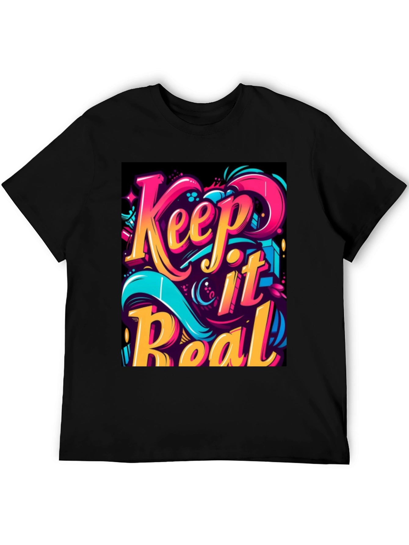 Keep it Real Graphic Tee - Mens Black T-Shirt