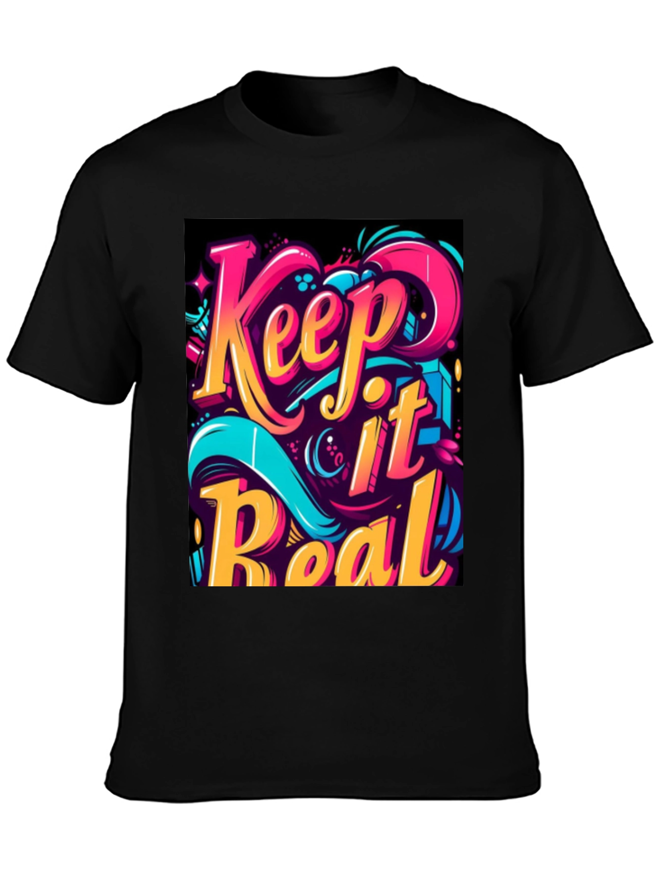 Keep it Real Graphic Tee - Mens Black T-Shirt