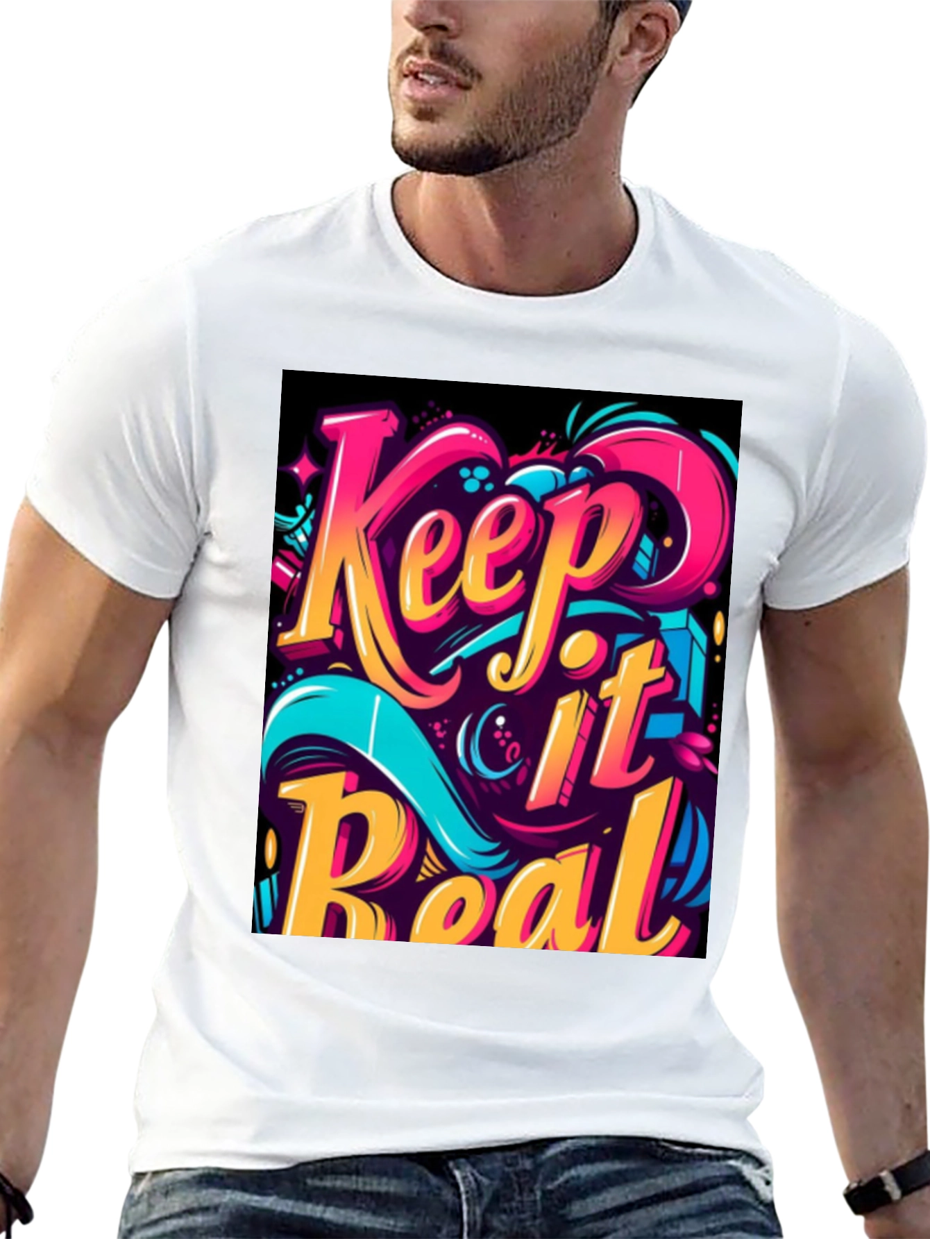 Keep it Real Graphic Tee - Mens Black T-Shirt