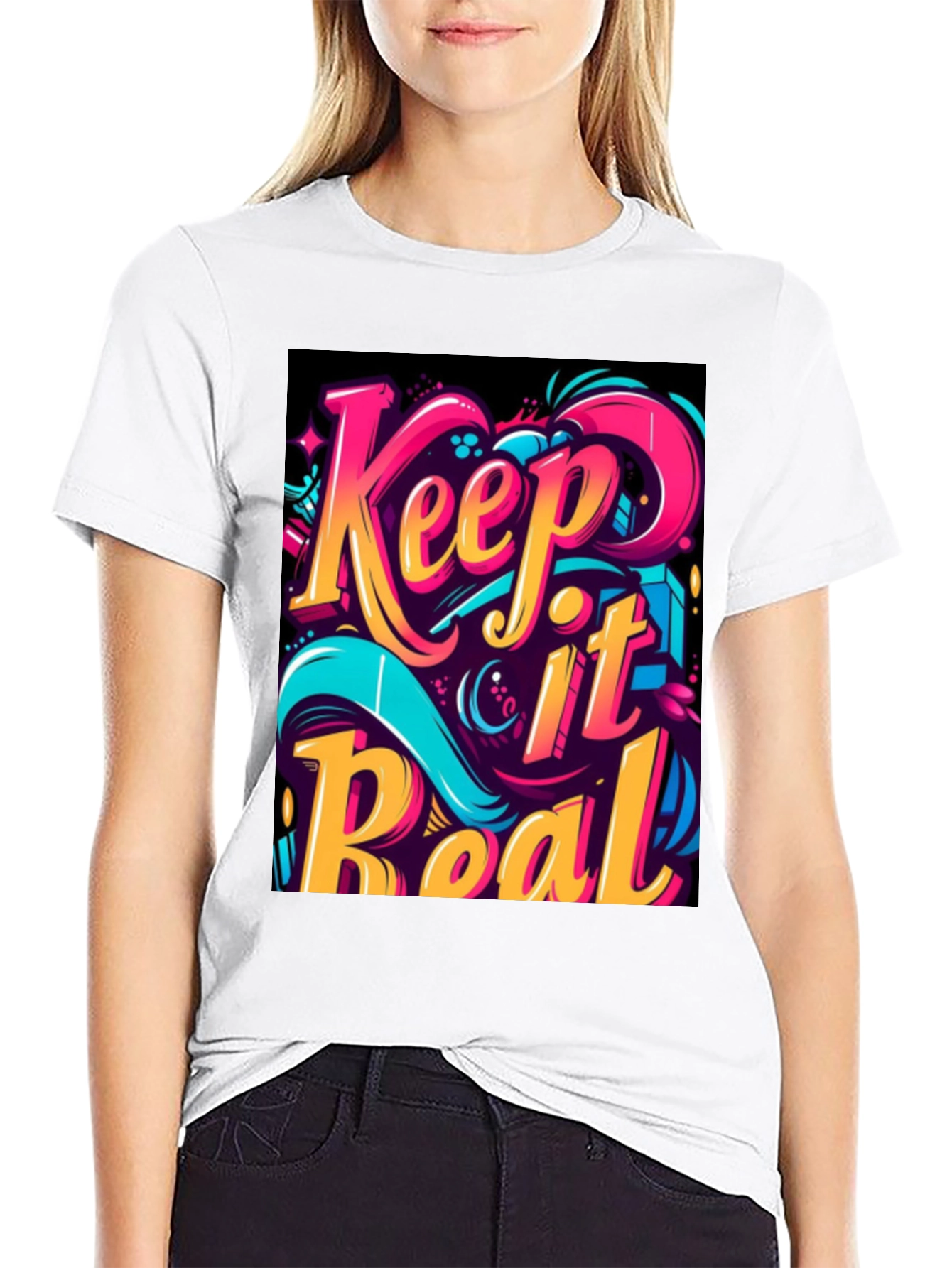 Keep it Real Graphic Tee - Mens Black T-Shirt