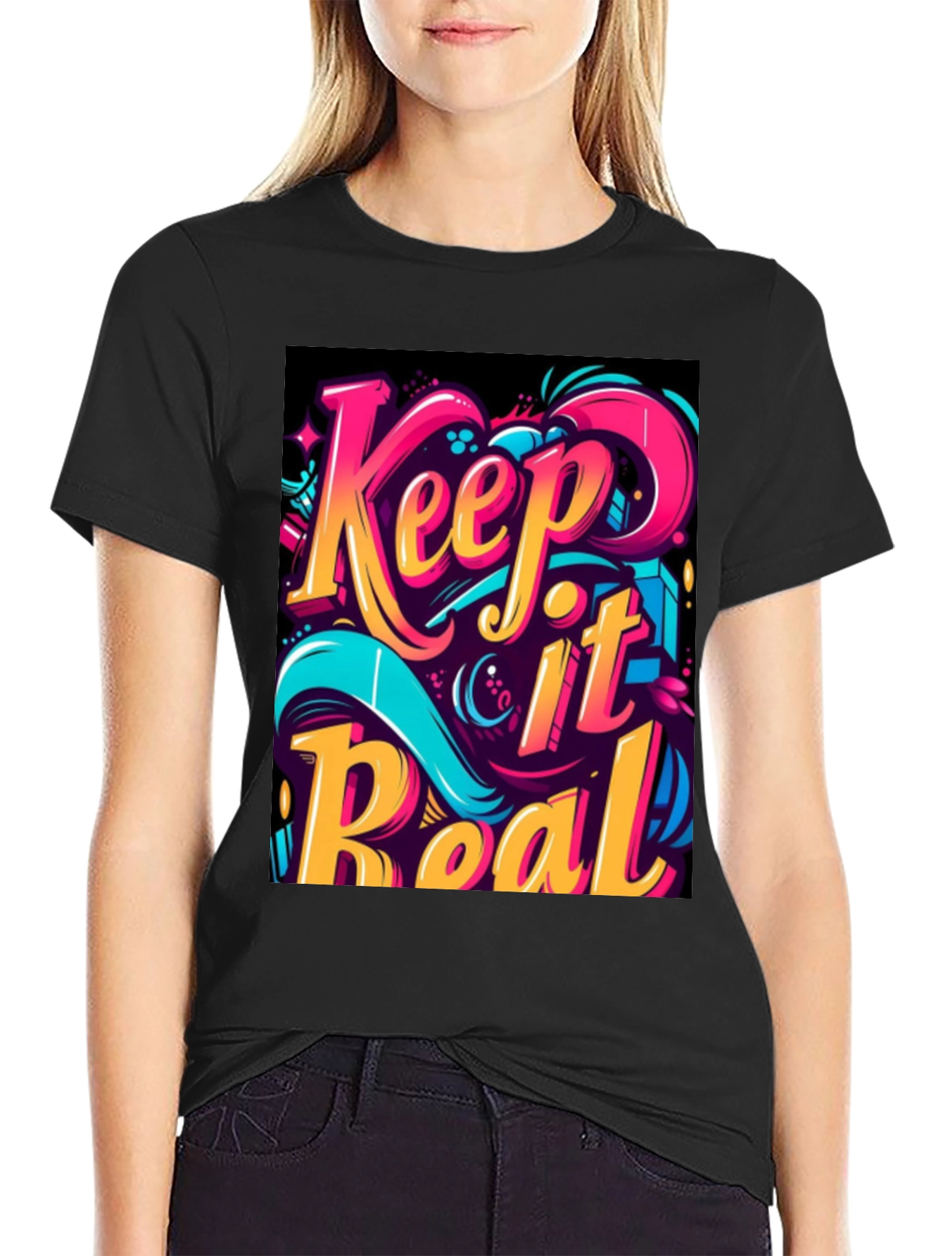 Keep it Real Graphic Tee - Mens Black T-Shirt