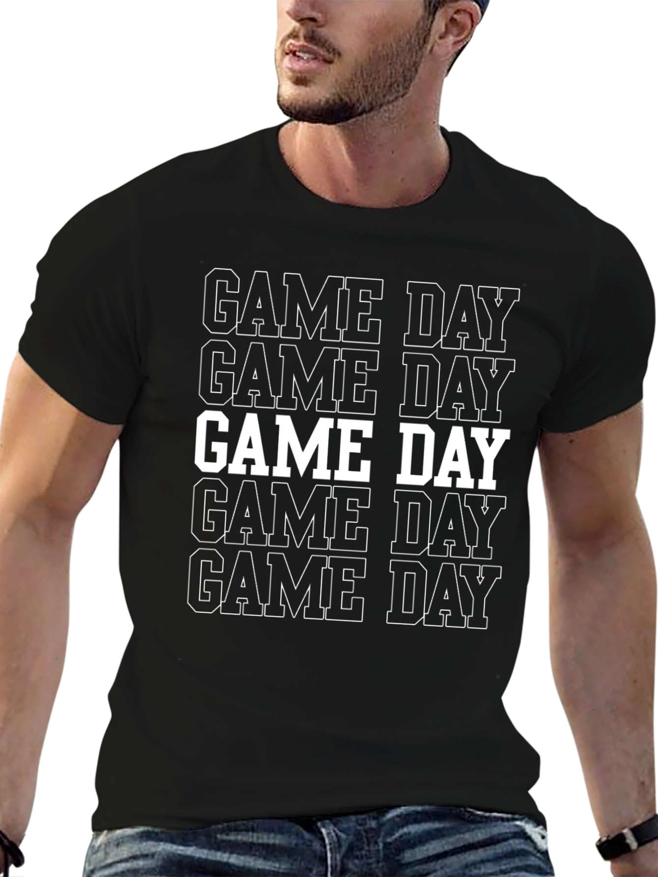 Game Day Black Graphic T-Shirt