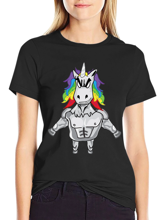 Muscular Unicorn Graphic Tee - Black T-Shirt