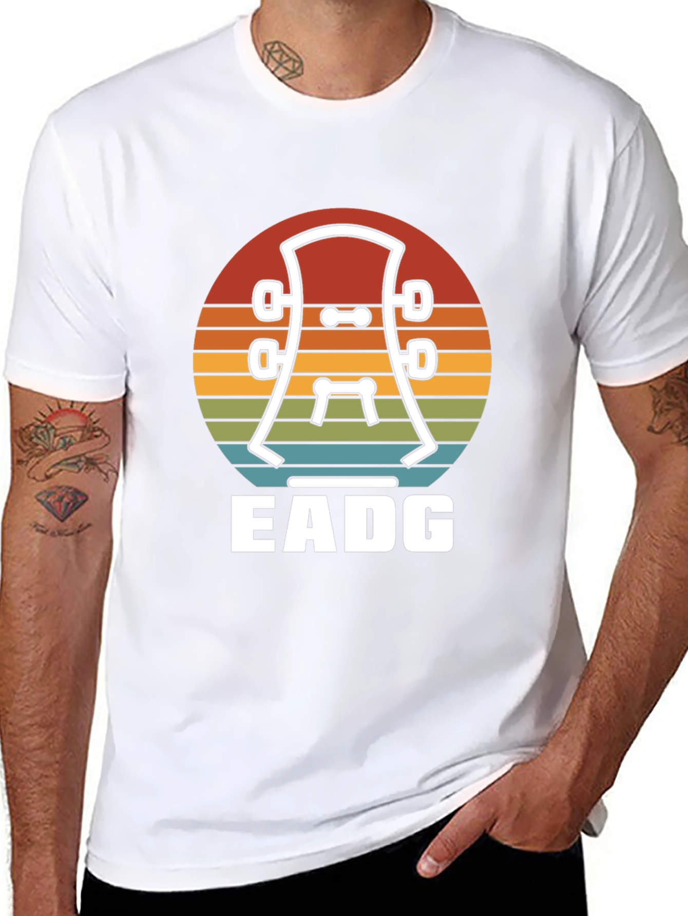 Guitar Headstock EADG T-Shirt - Musician Tee