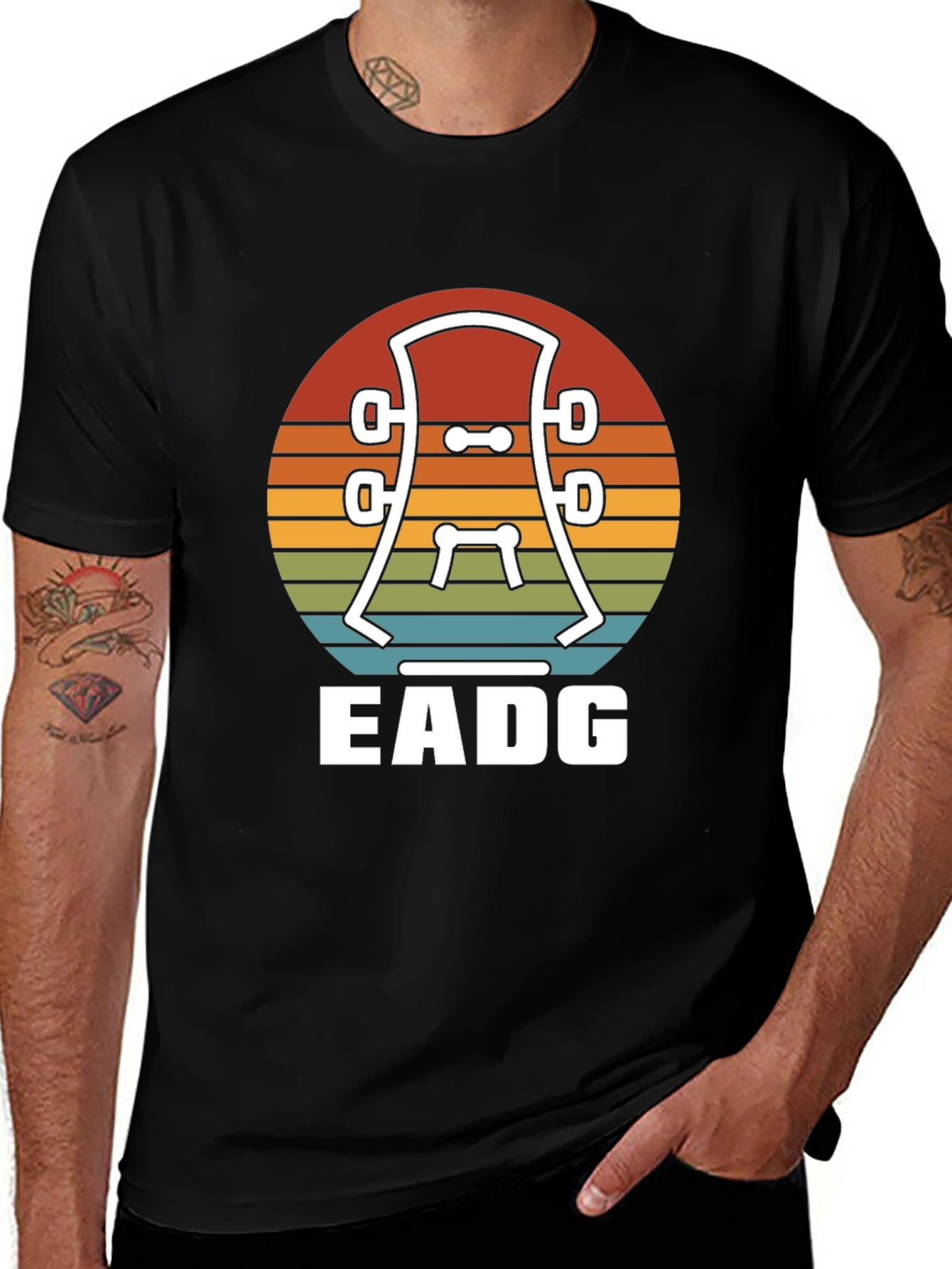 Guitar Headstock EADG T-Shirt - Musician Tee