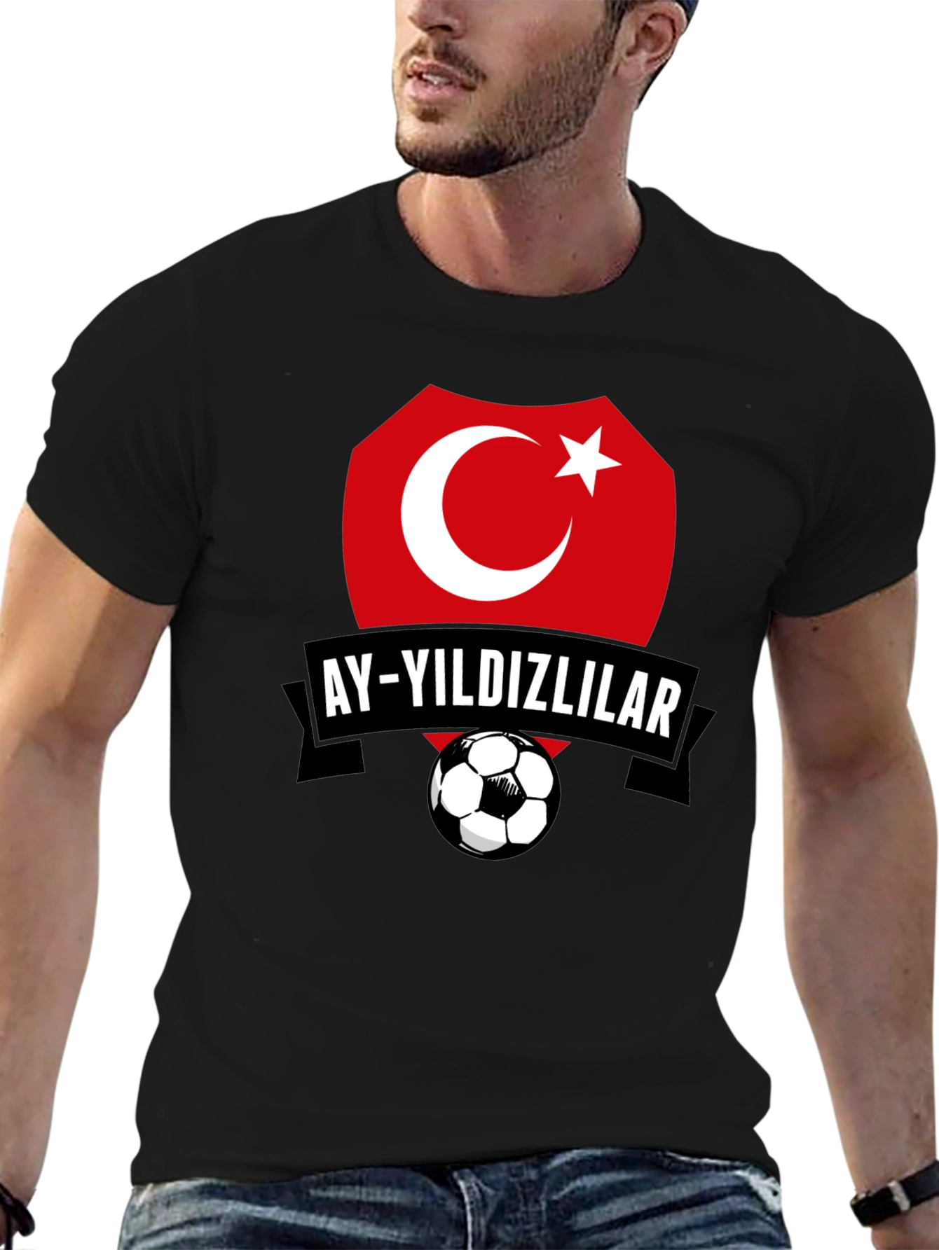 Turkey Soccer Team Graphic Black T-Shirt