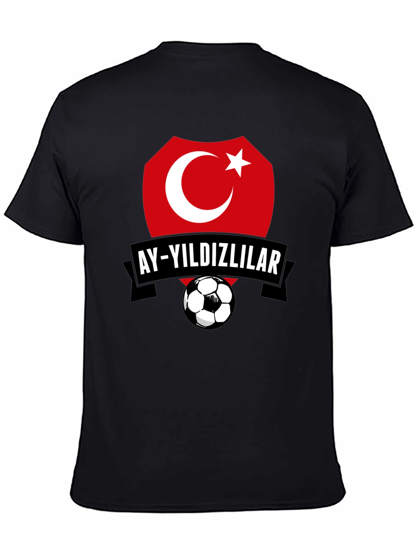 Turkey Soccer Team Graphic Black T-Shirt