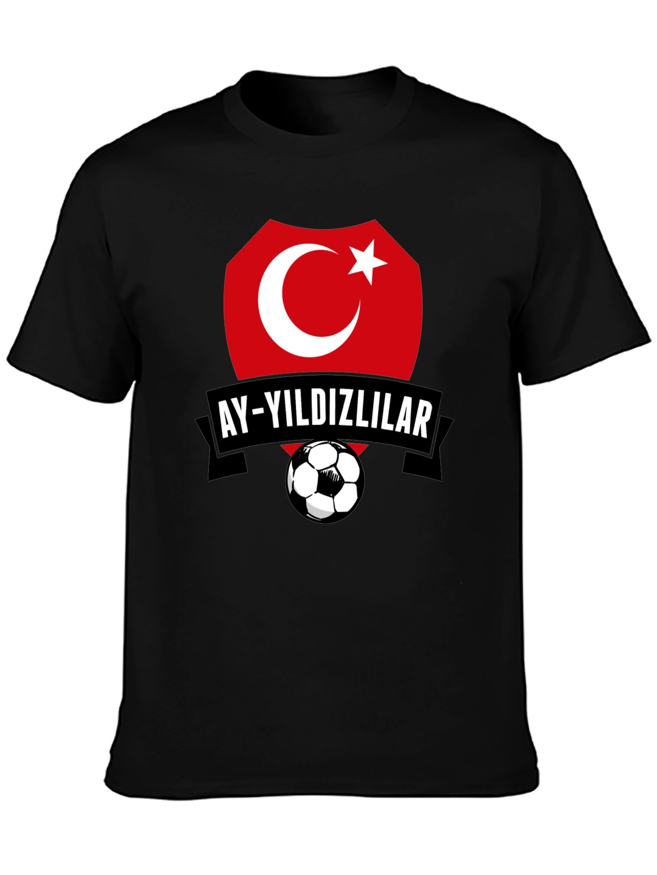 Turkey Soccer Team Graphic Black T-Shirt