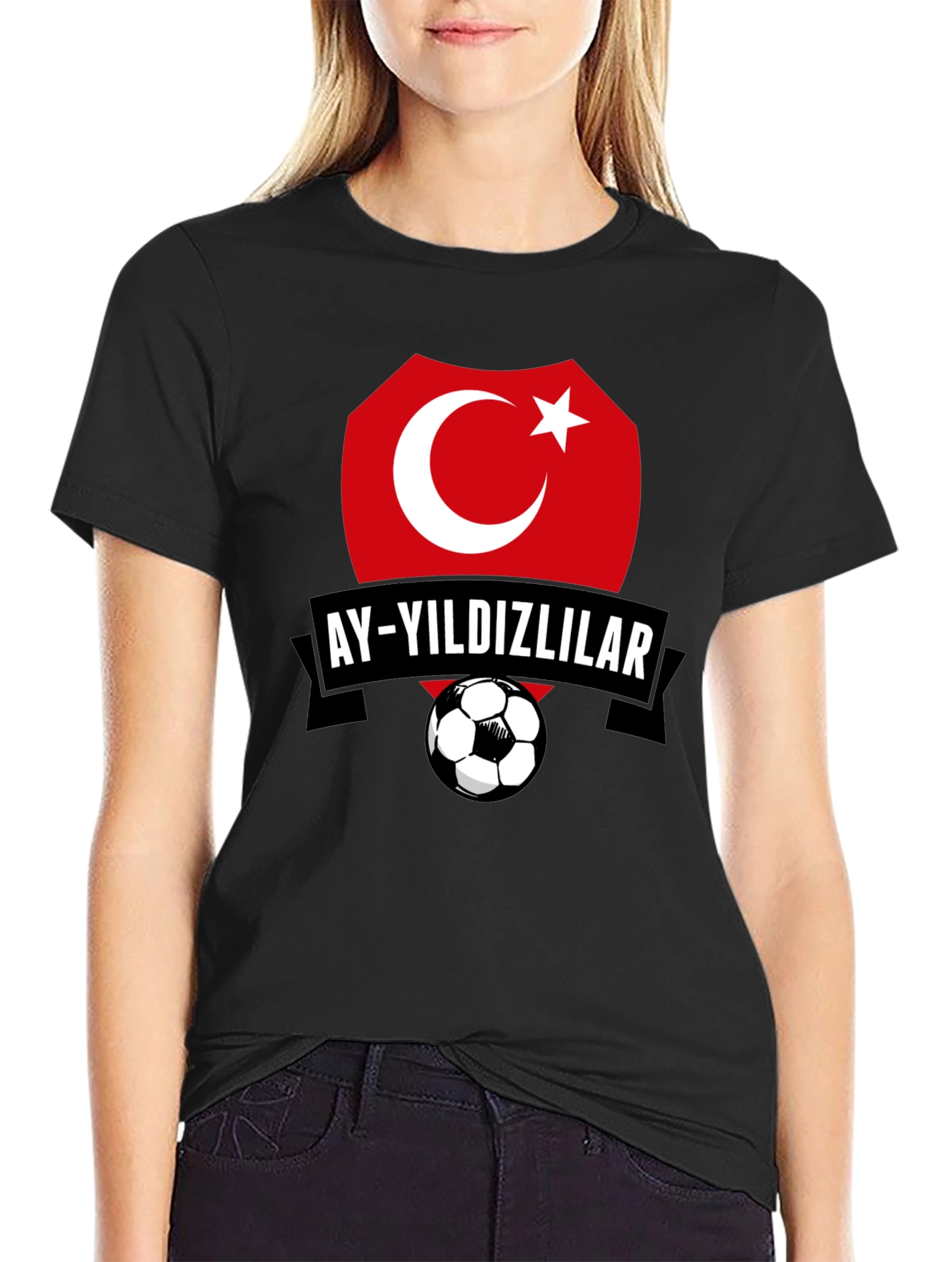 Turkey Soccer Team Graphic Black T-Shirt