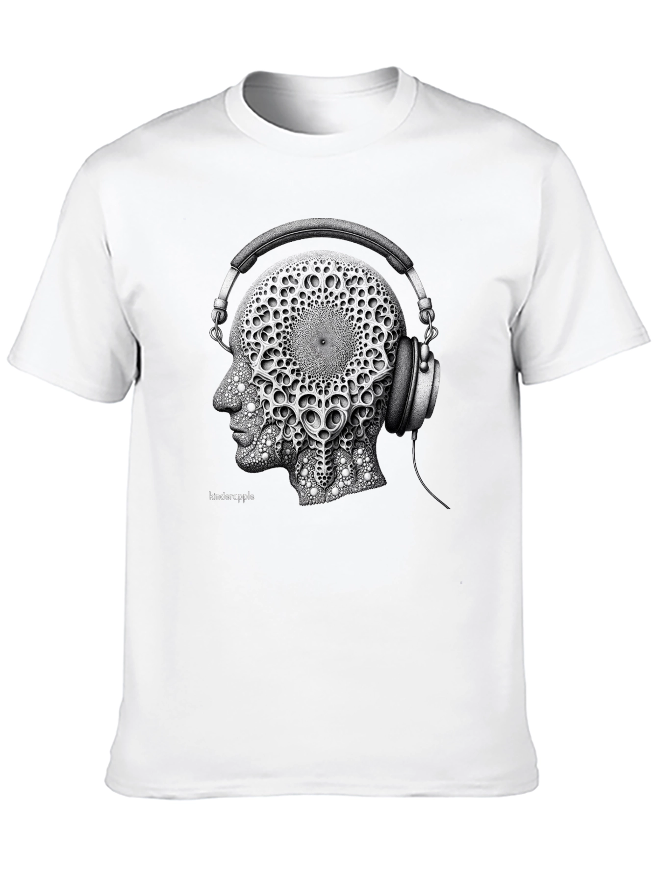 Abstract Headphone Graphic Tee - Black