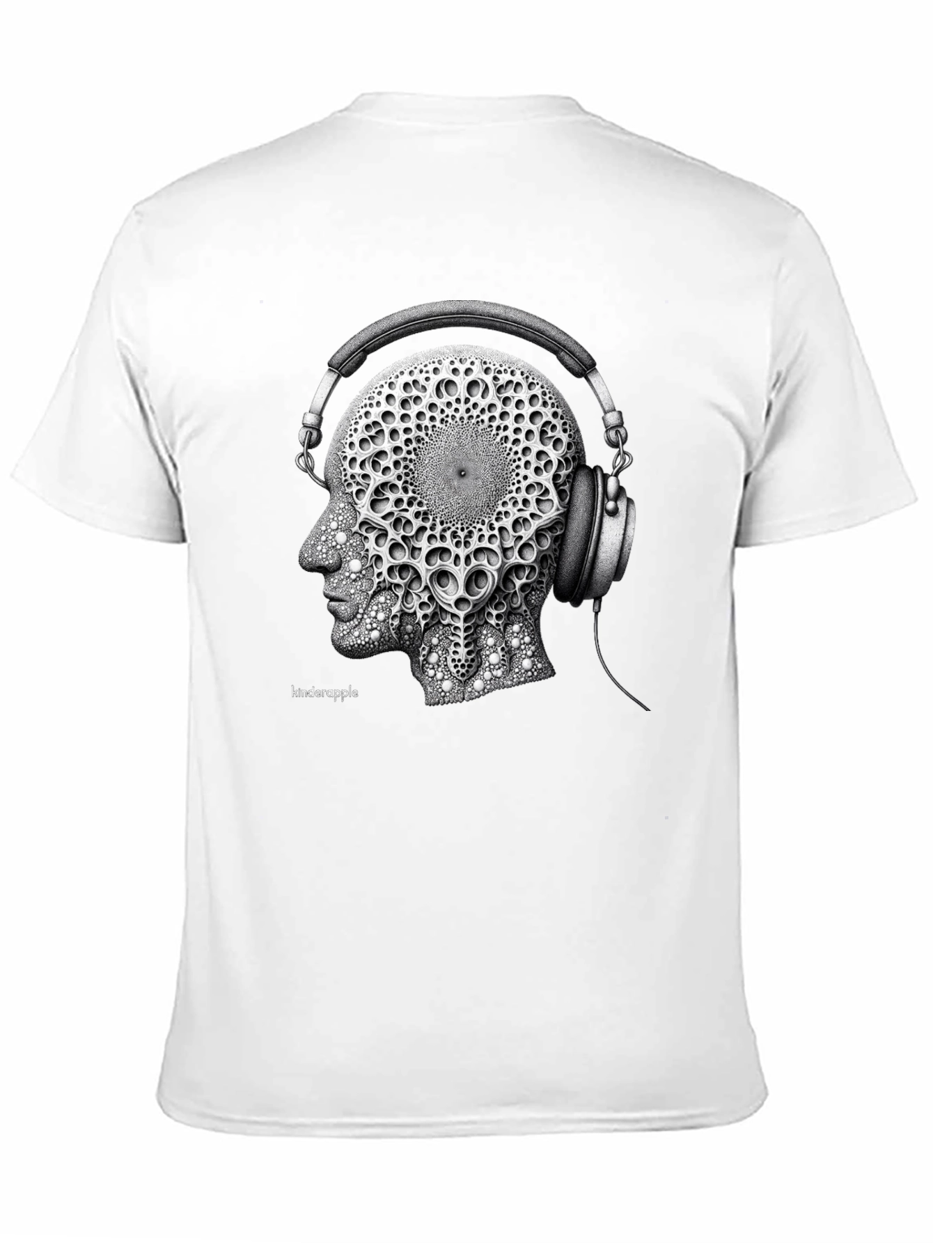 Abstract Headphone Graphic Tee - Black