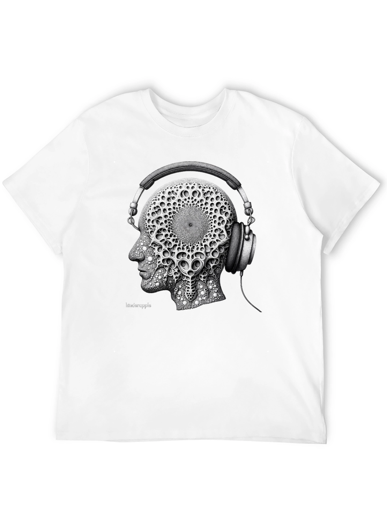 Abstract Headphone Graphic Tee - Black