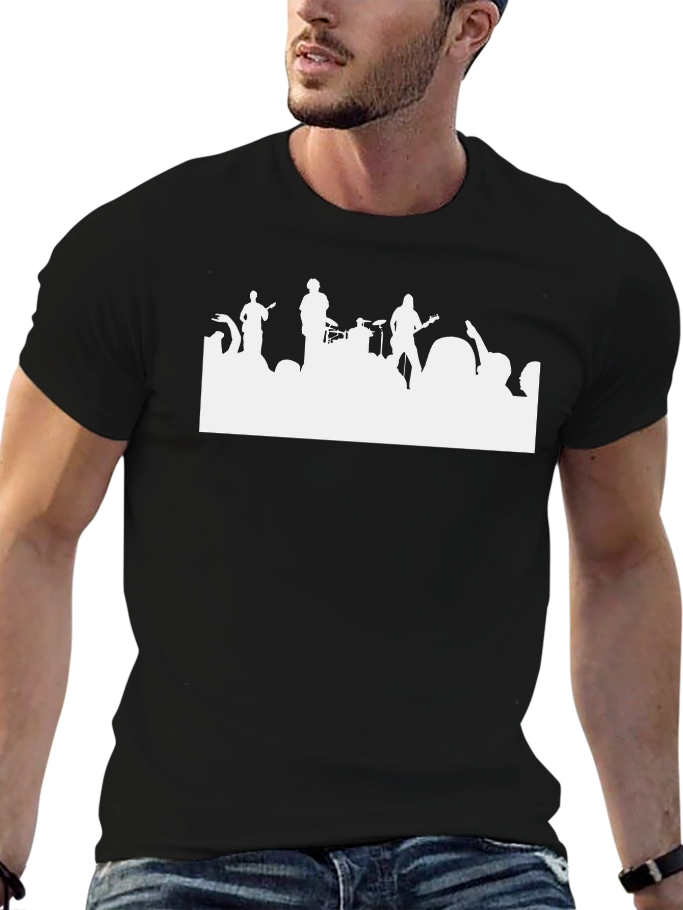 Band Silhouette Graphic Tee - Black