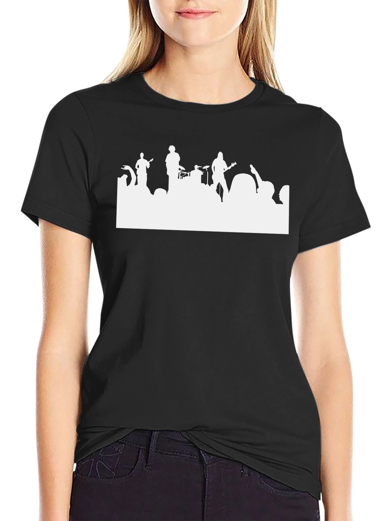 Band Silhouette Graphic Tee - Black