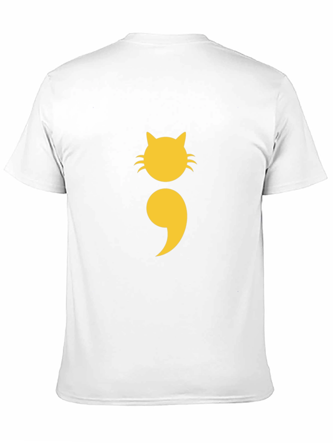 Cat Semicolon Graphic Tee - Black Cotton