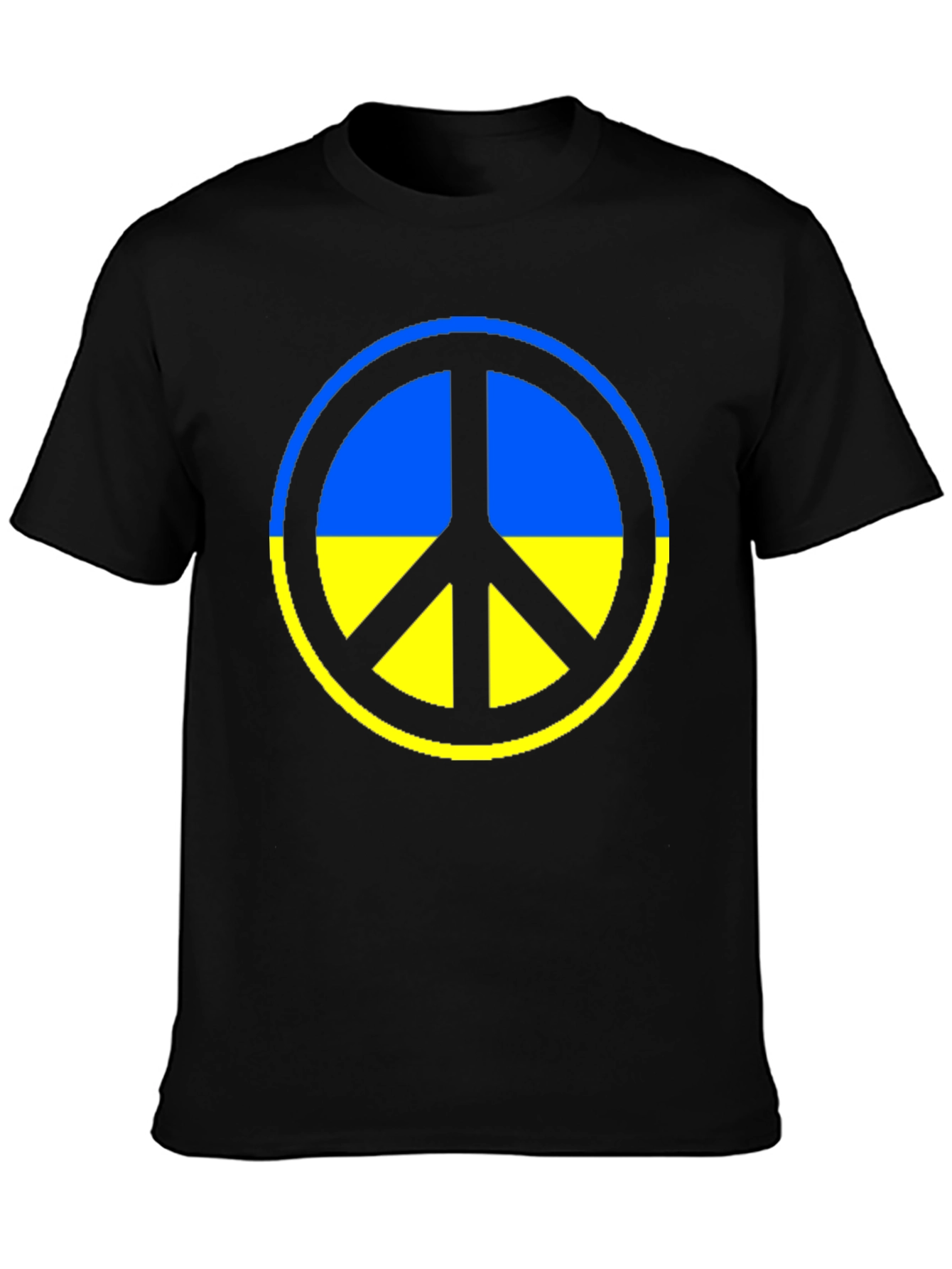 Ukraine Peace Symbol T-Shirt - Black