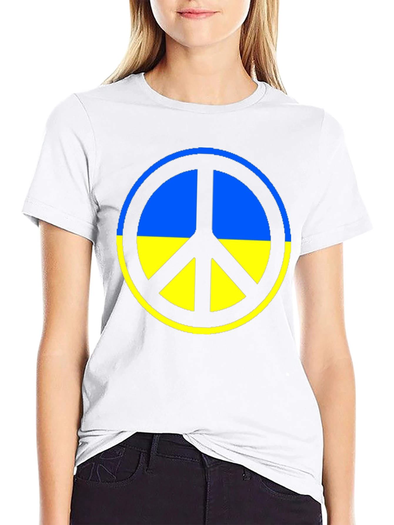 Ukraine Peace Symbol T-Shirt - Black