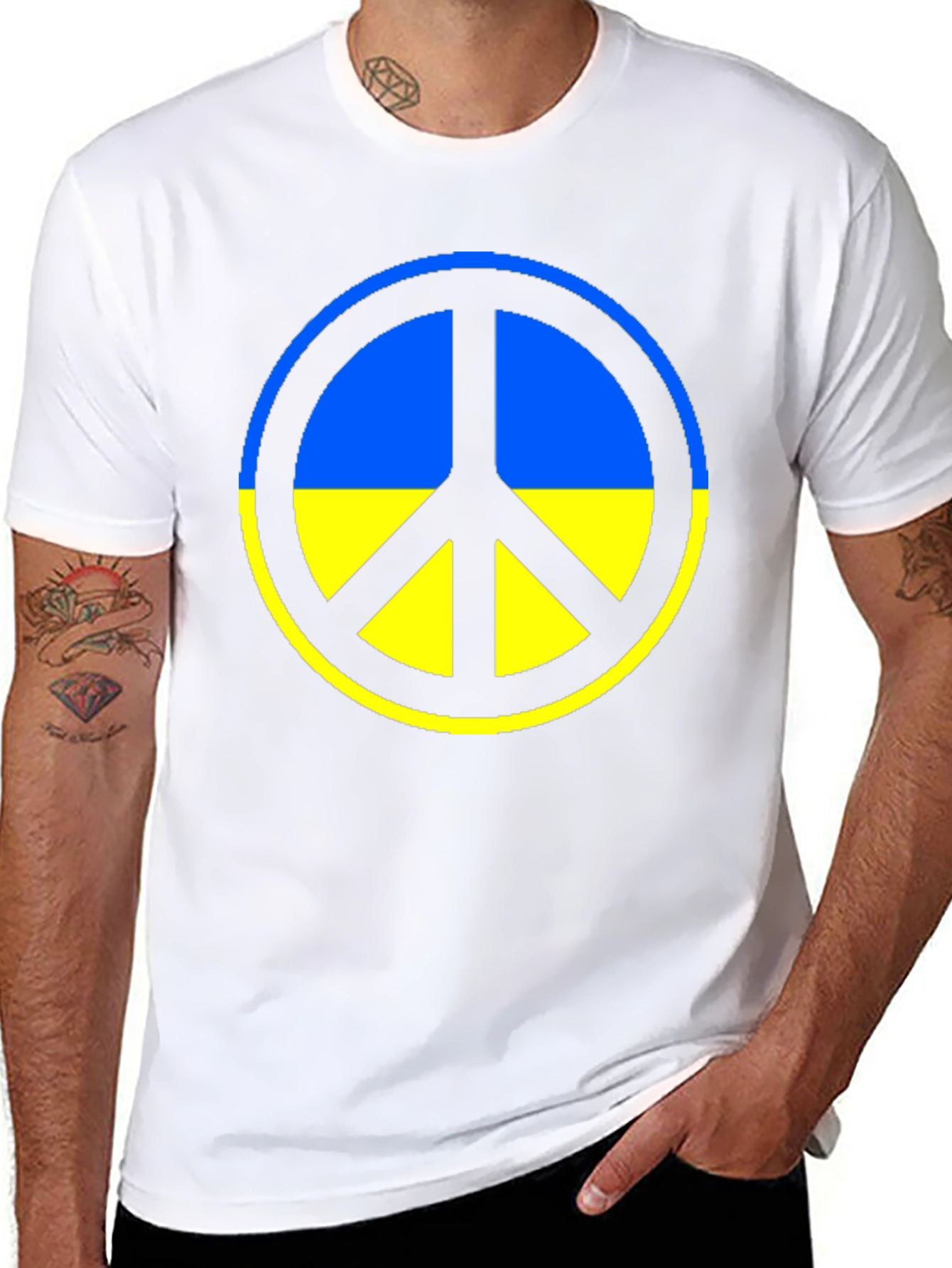 Ukraine Peace Symbol T-Shirt - Black