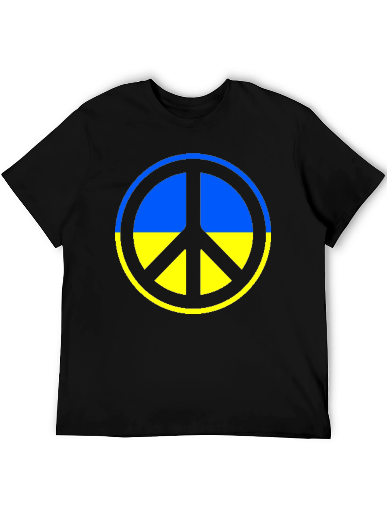 Ukraine Peace Symbol T-Shirt - Black