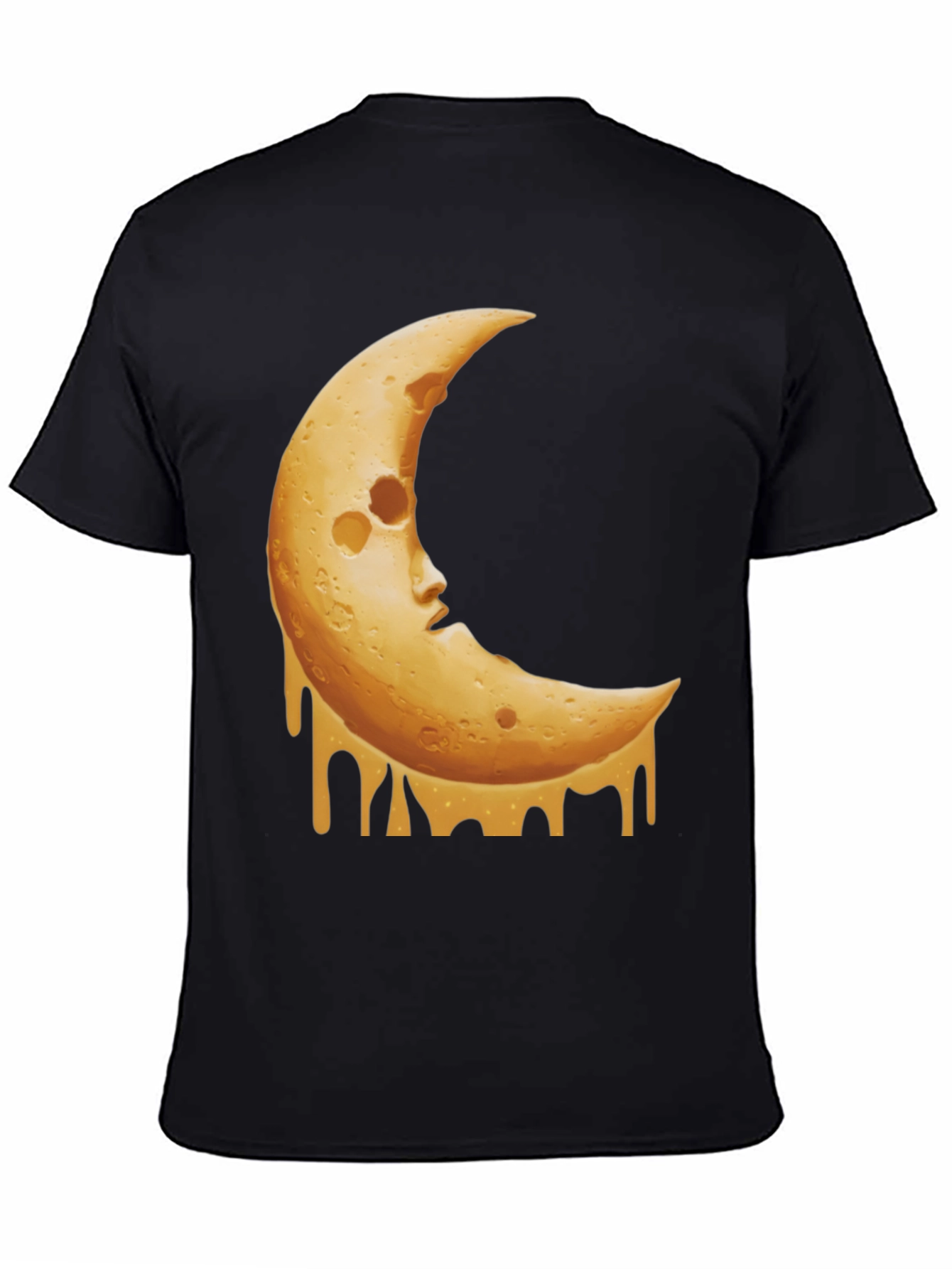 Crescent Moon Cheese Graphic Tee - Black T-Shirt