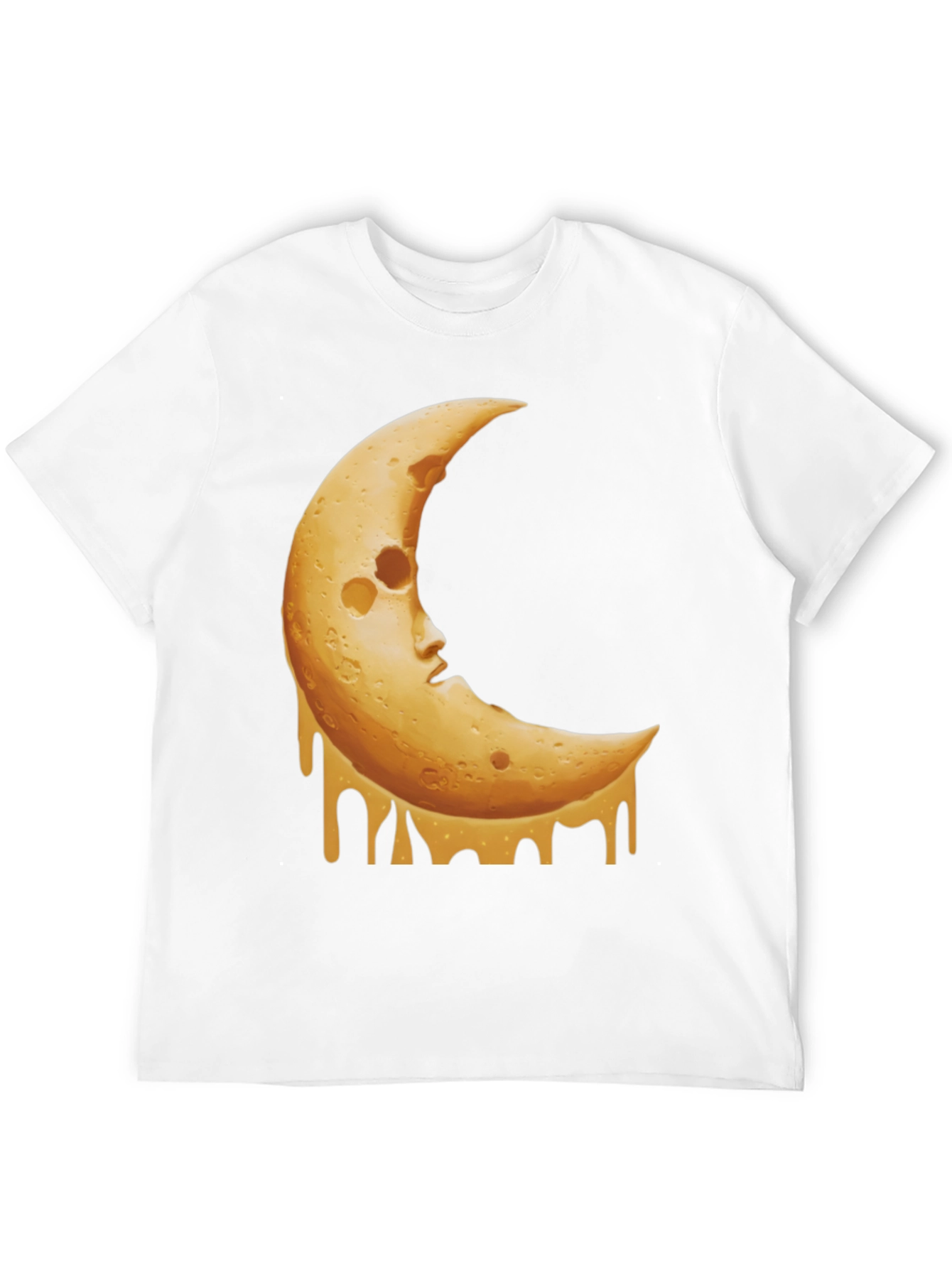 Crescent Moon Cheese Graphic Tee - Black T-Shirt