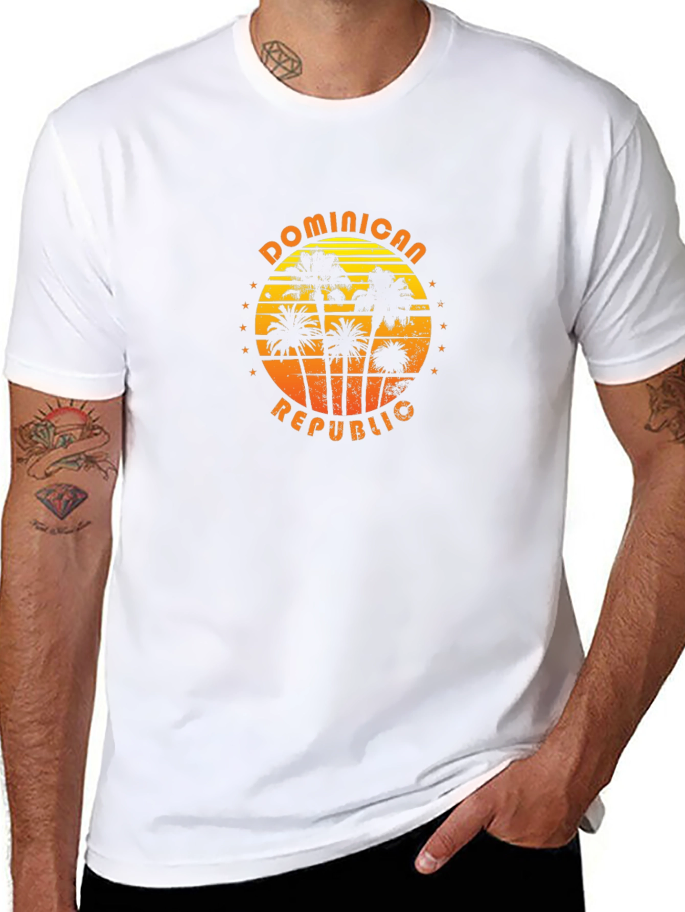 Dominican Republic Palm Tree Graphic T-Shirt