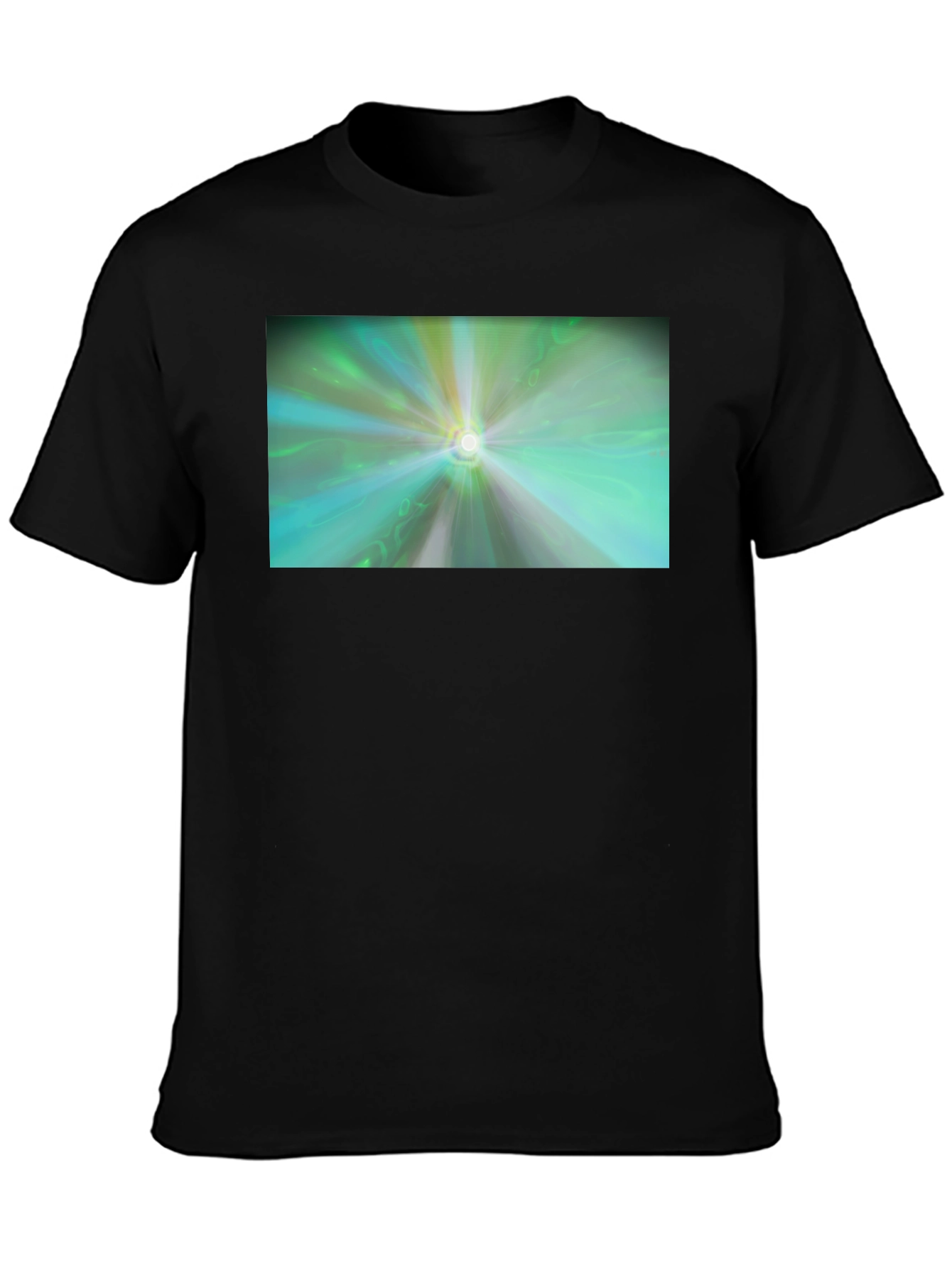 Abstract Light Burst T-Shirt - Black Cotton Blend