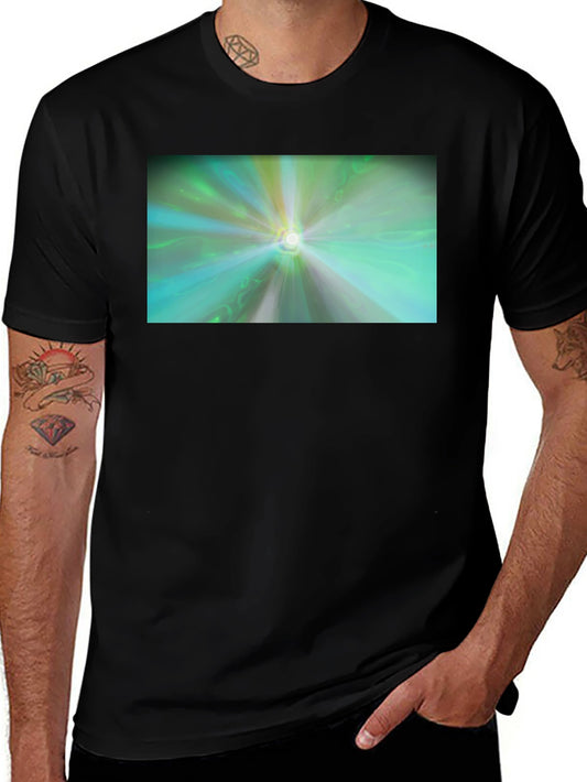 Abstract Light Burst T-Shirt - Black Cotton Blend