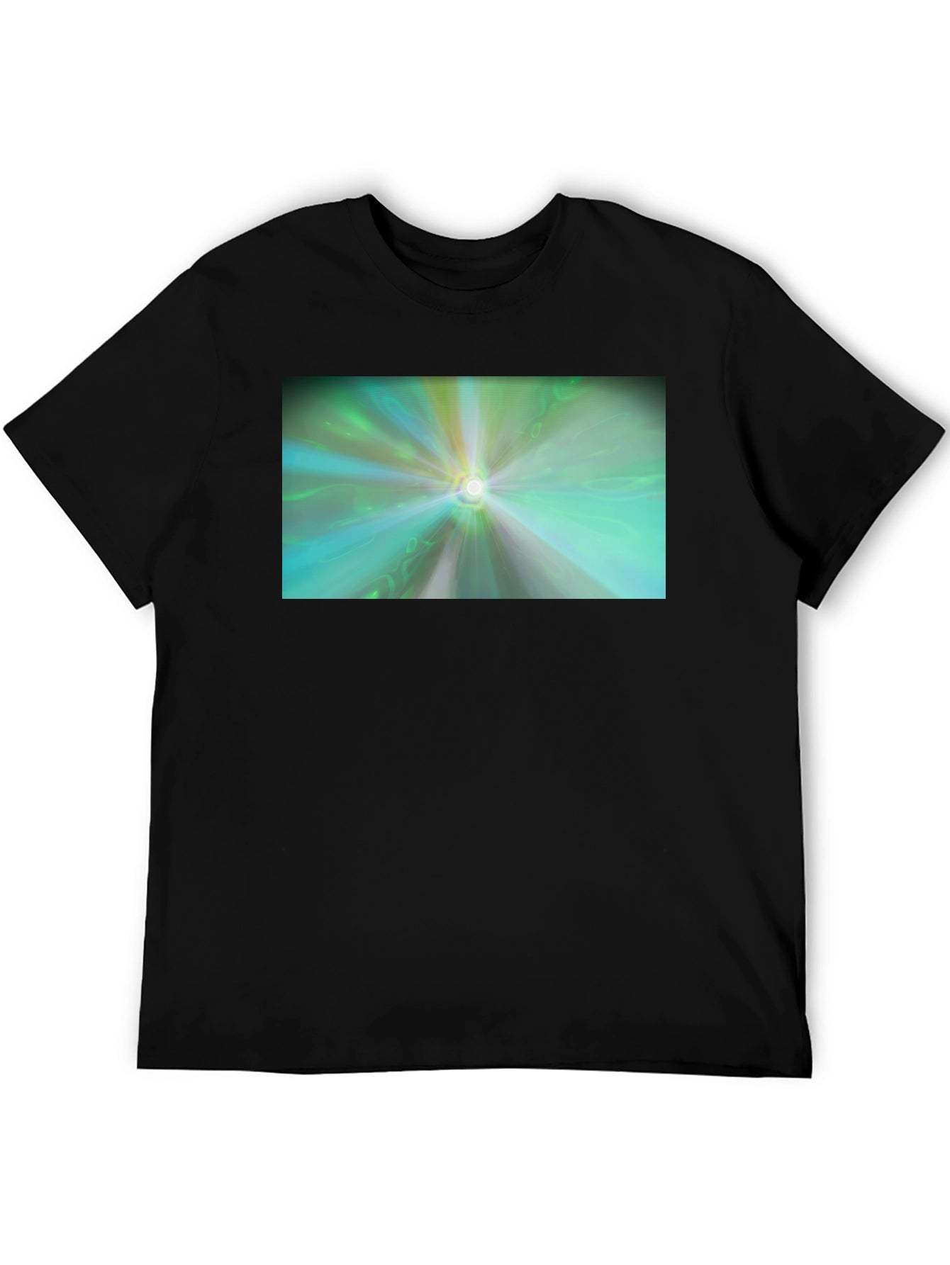 Abstract Light Burst T-Shirt - Black Cotton Blend