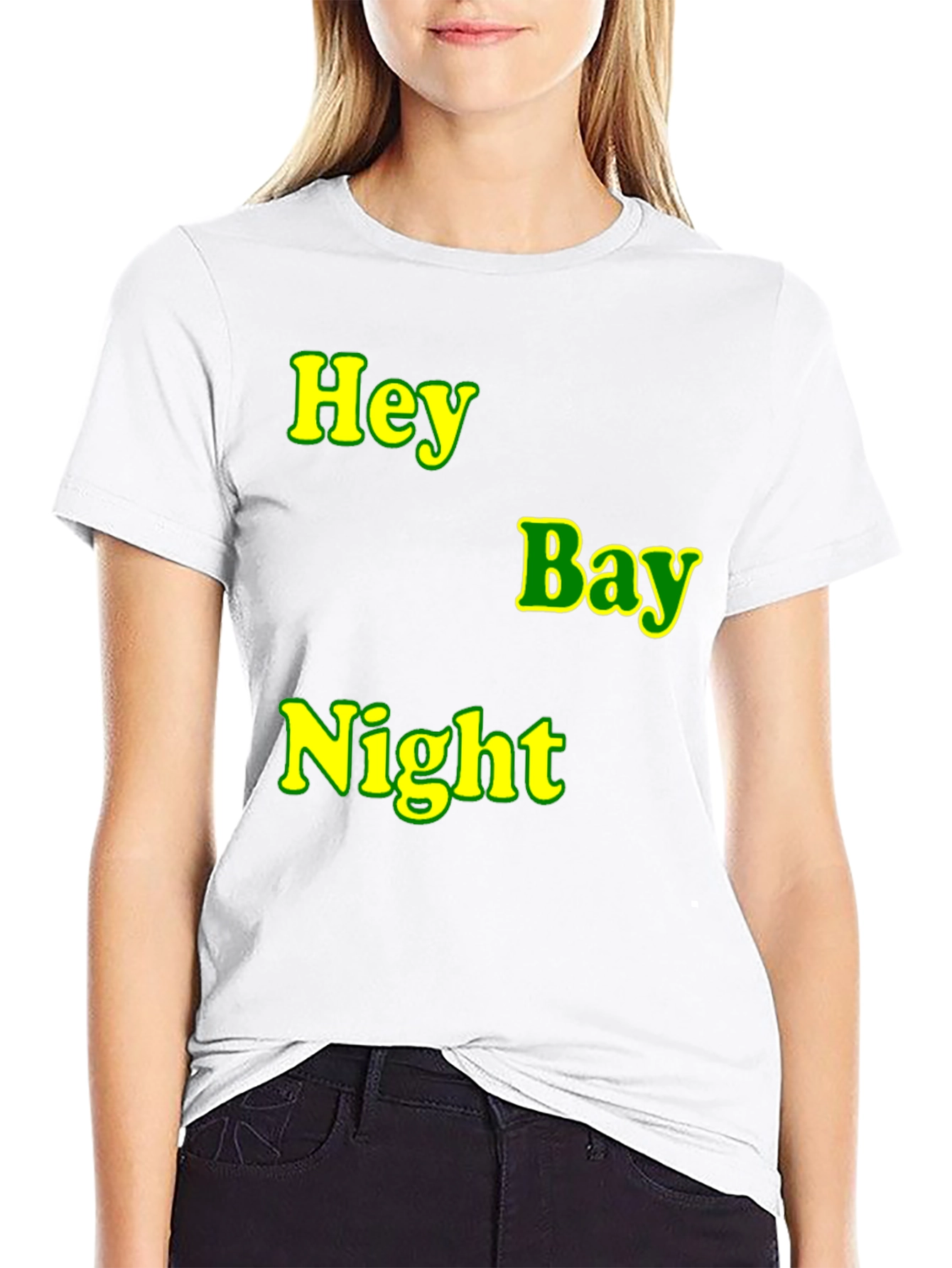 Hey Bay Night T-Shirt - Black Graphic Tee