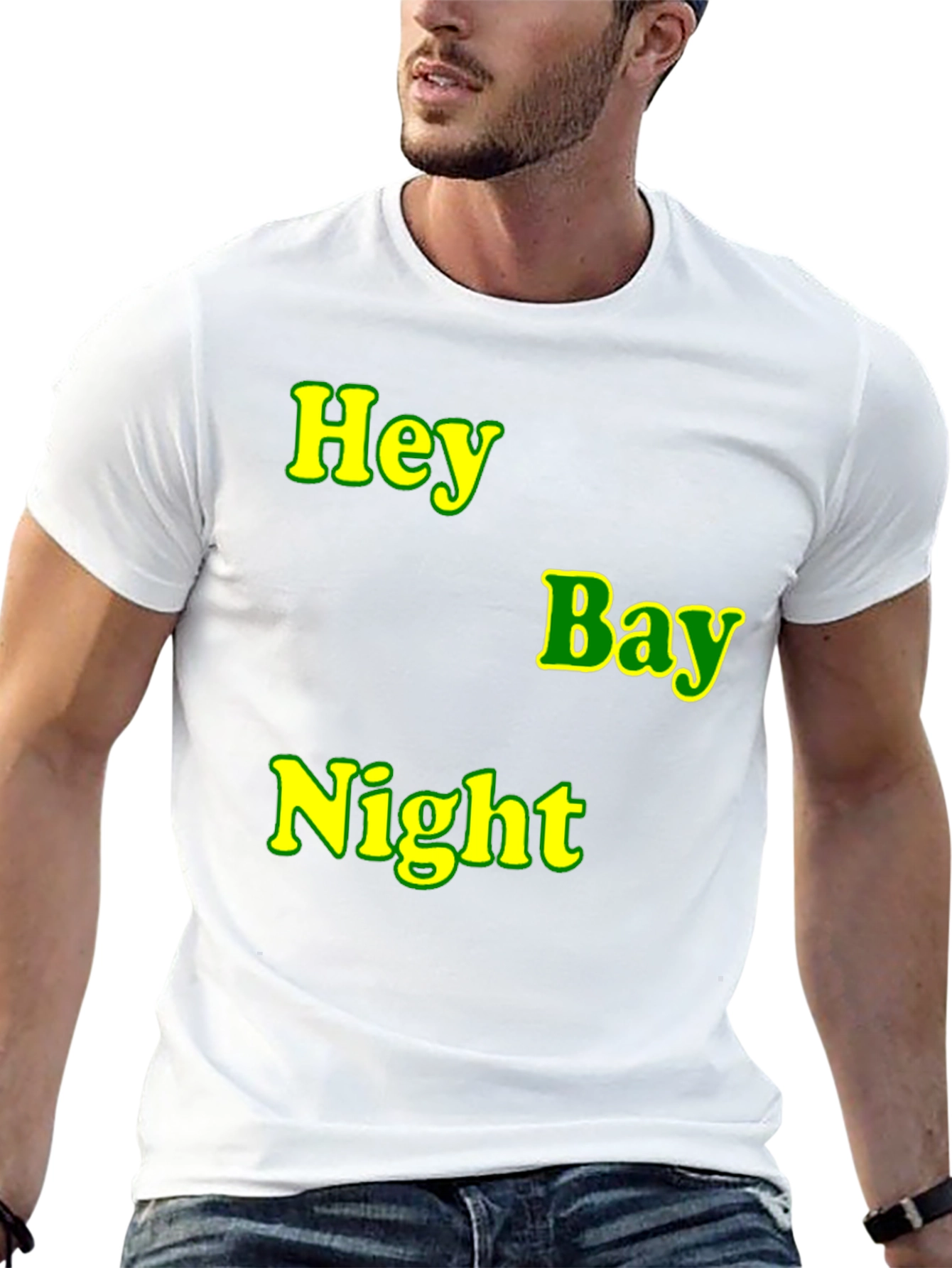 Hey Bay Night T-Shirt - Black Graphic Tee