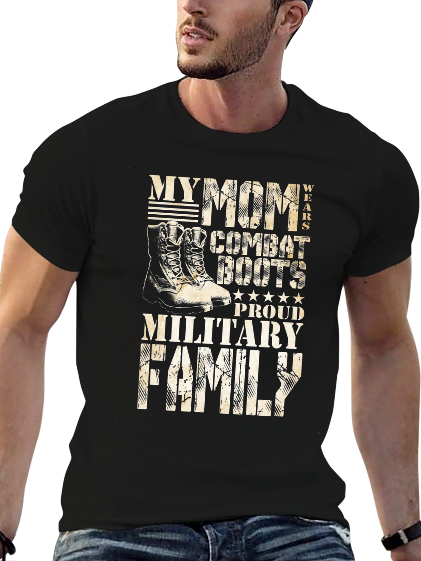 Military Family T-Shirt: My Mom Wears Combat Boots