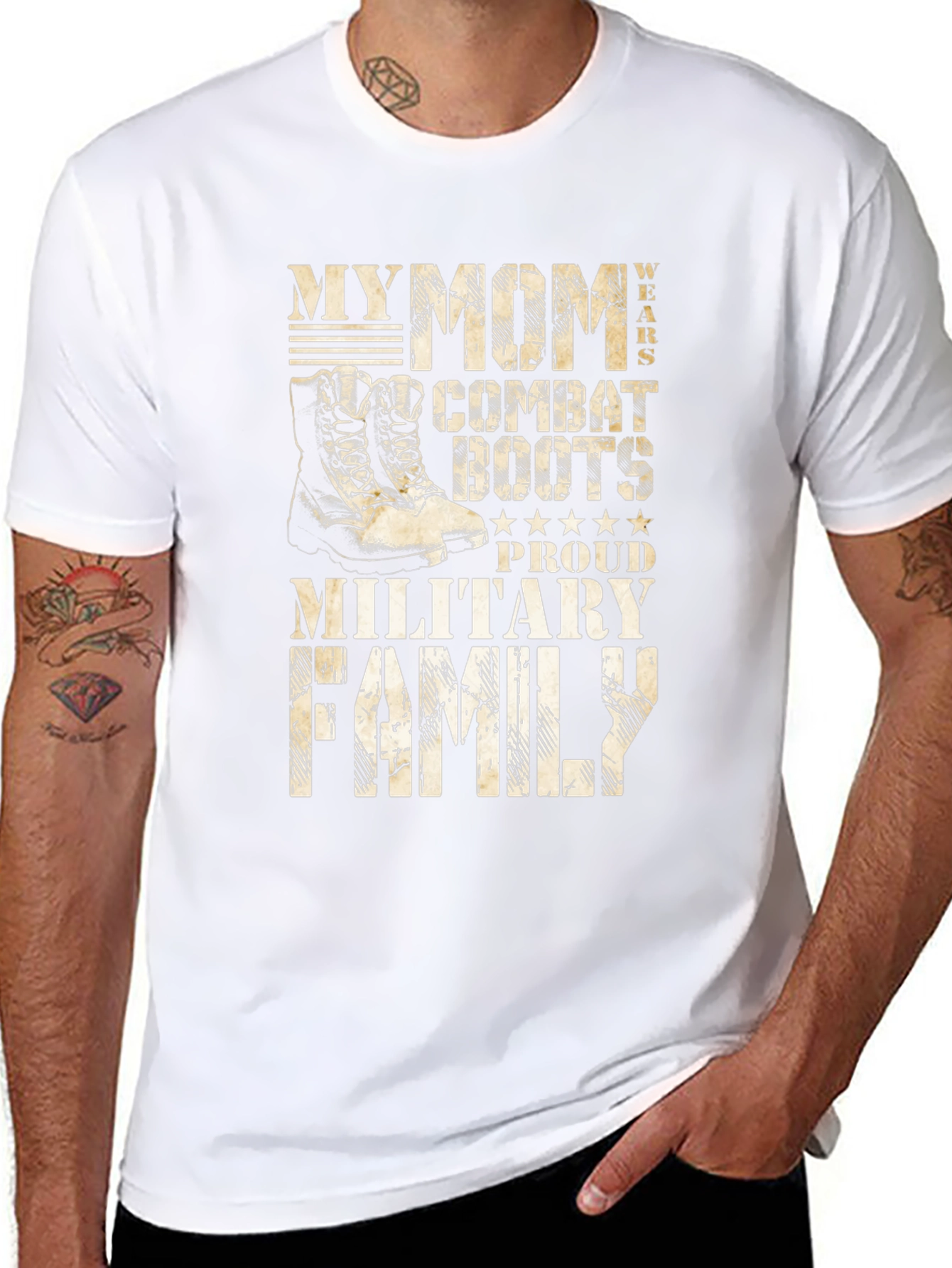 Military Family T-Shirt: My Mom Wears Combat Boots