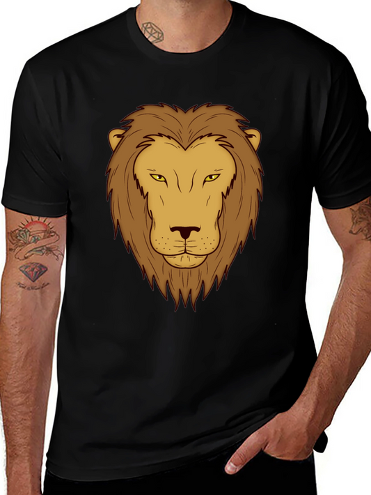 Lion Graphic Print T-Shirt - Black