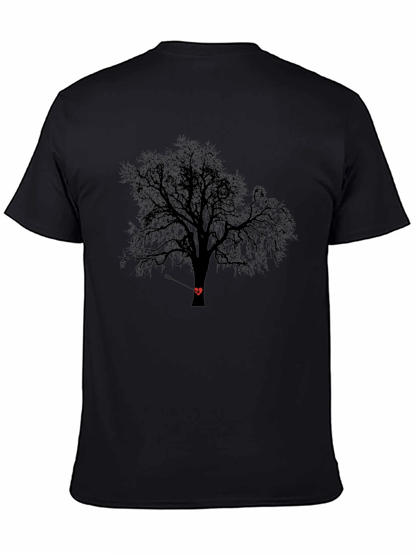 Tree Heart Arrow Black T-Shirt