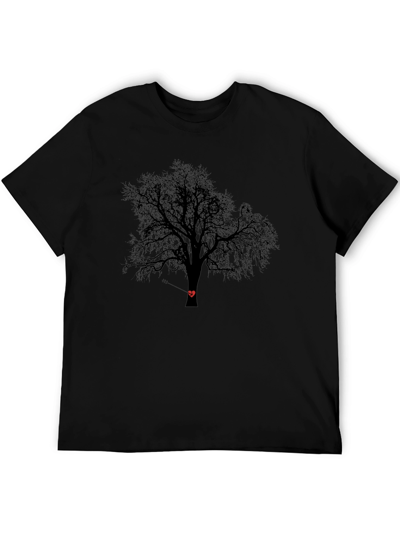 Tree Heart Arrow Black T-Shirt