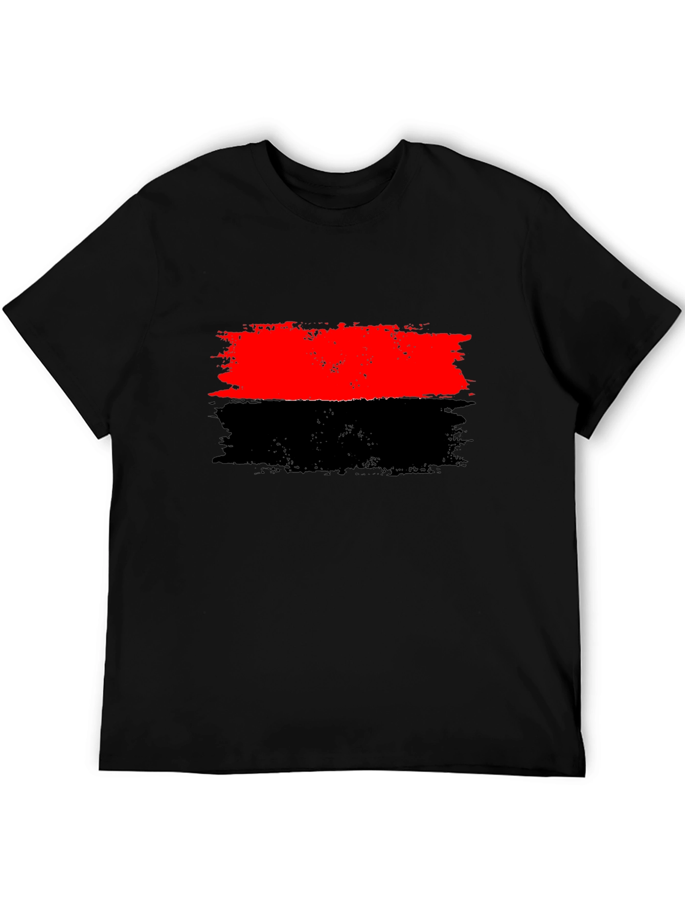 Red and Black Striped Graphic Tee