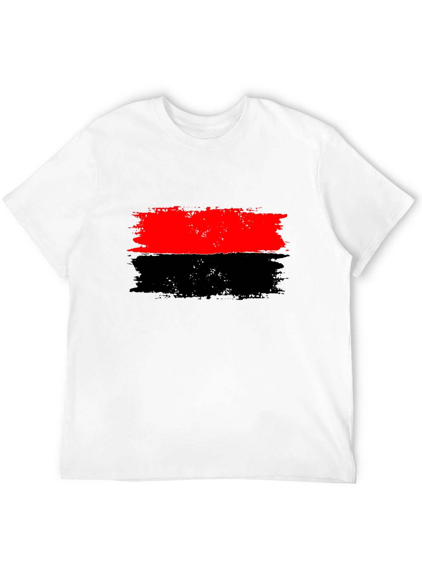 Red and Black Striped Graphic Tee
