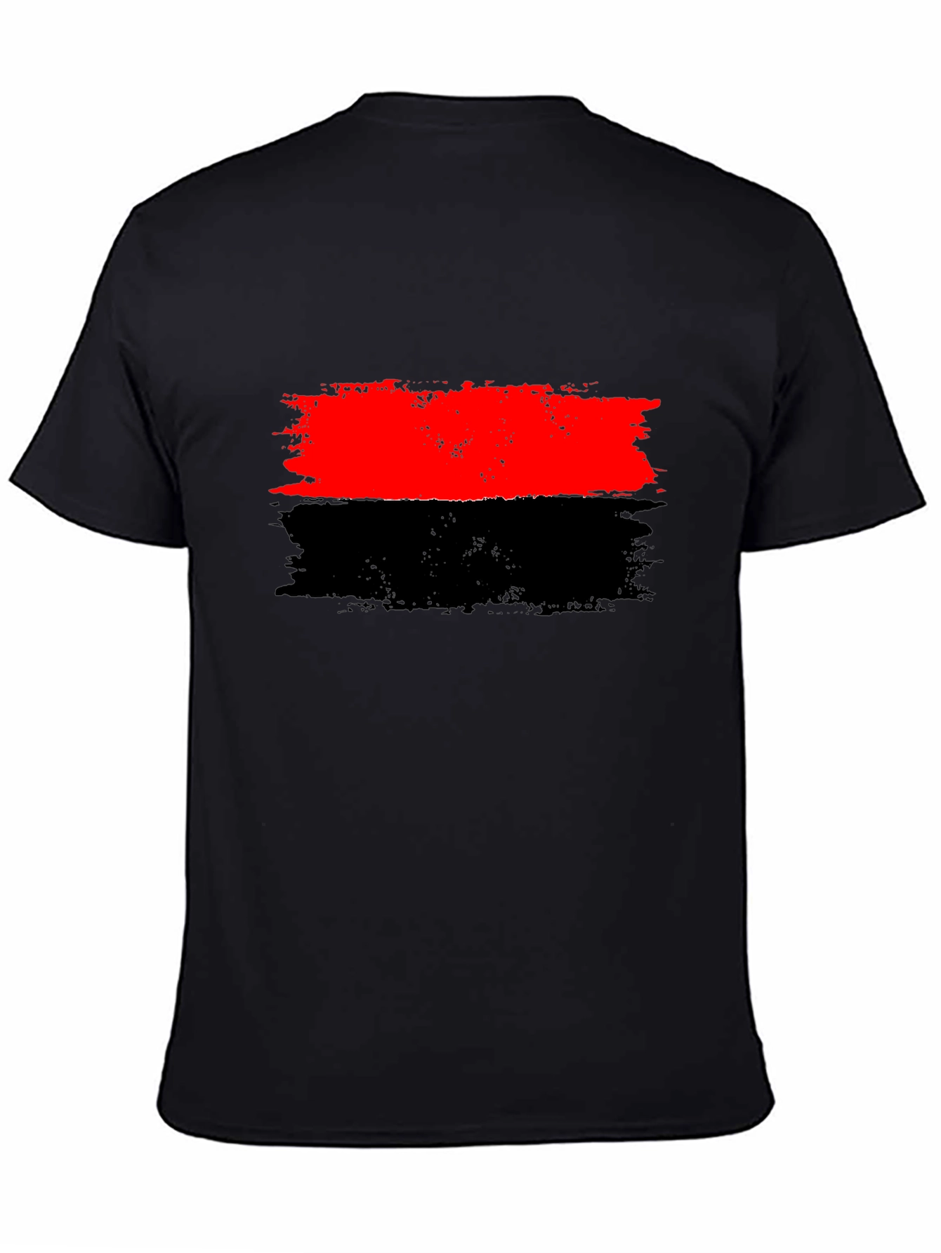 Red and Black Striped Graphic Tee