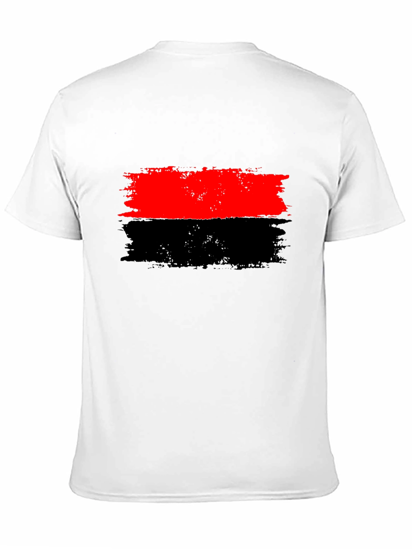 Red and Black Striped Graphic Tee