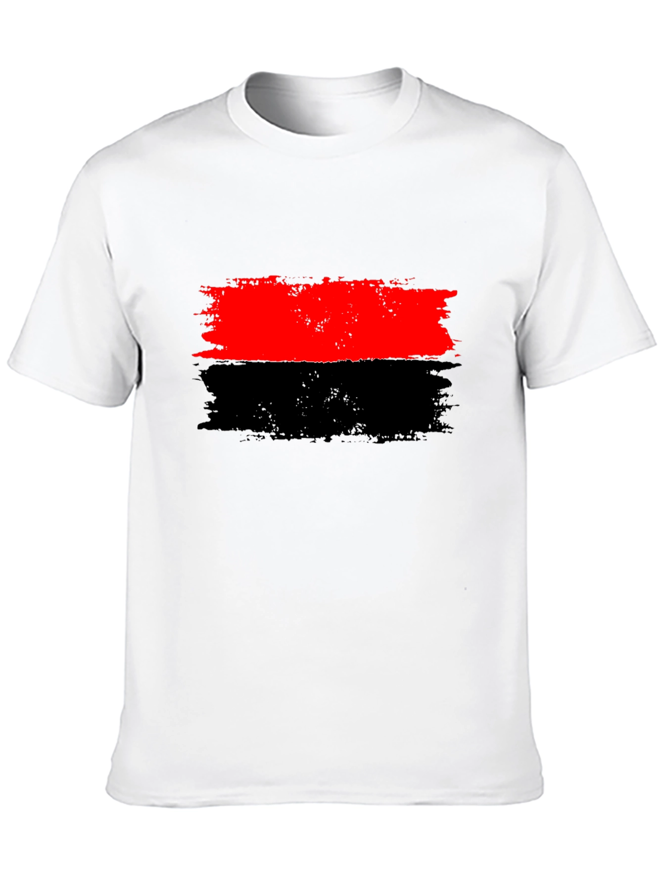 Red and Black Striped Graphic Tee