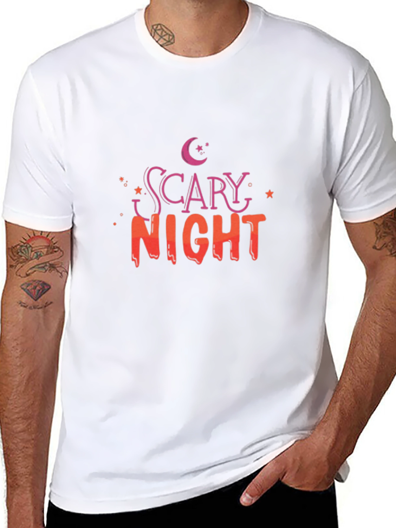Scary Night Black Graphic Tee
