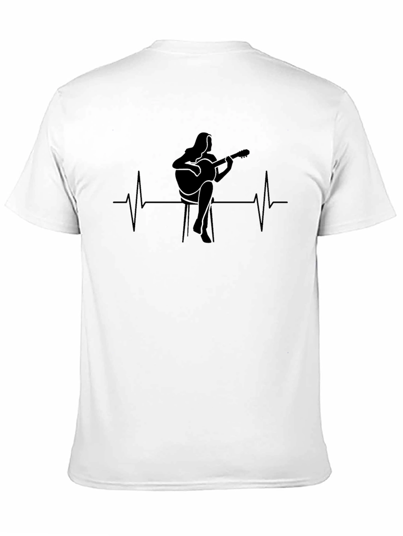 Guitarist Heartbeat Graphic Tee - Black