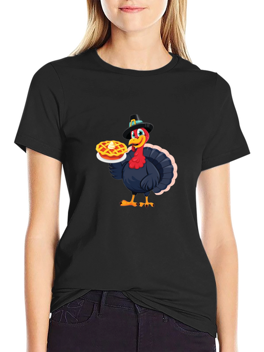 Thanksgiving Turkey Pie T-Shirt - Black