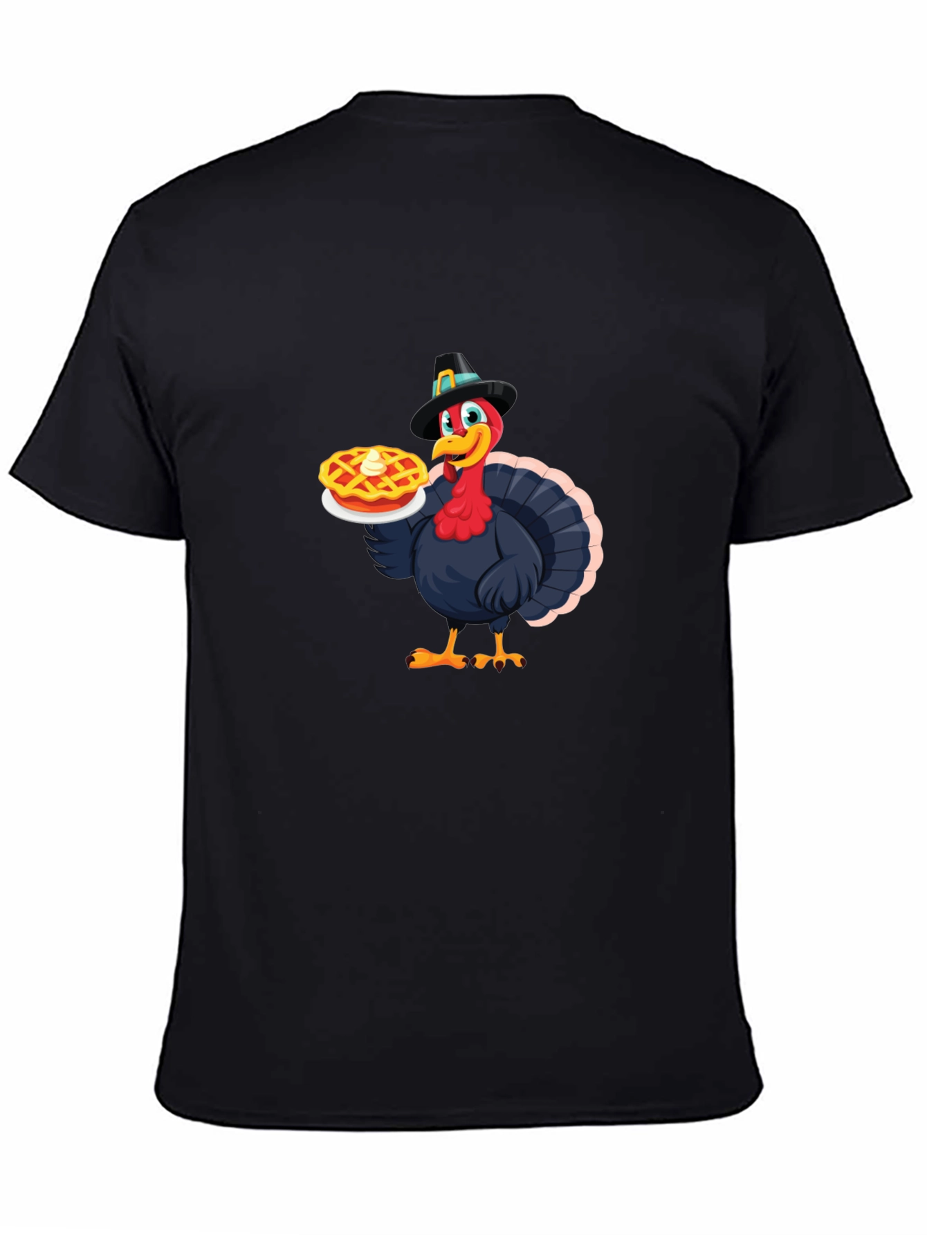Thanksgiving Turkey Pie T-Shirt - Black