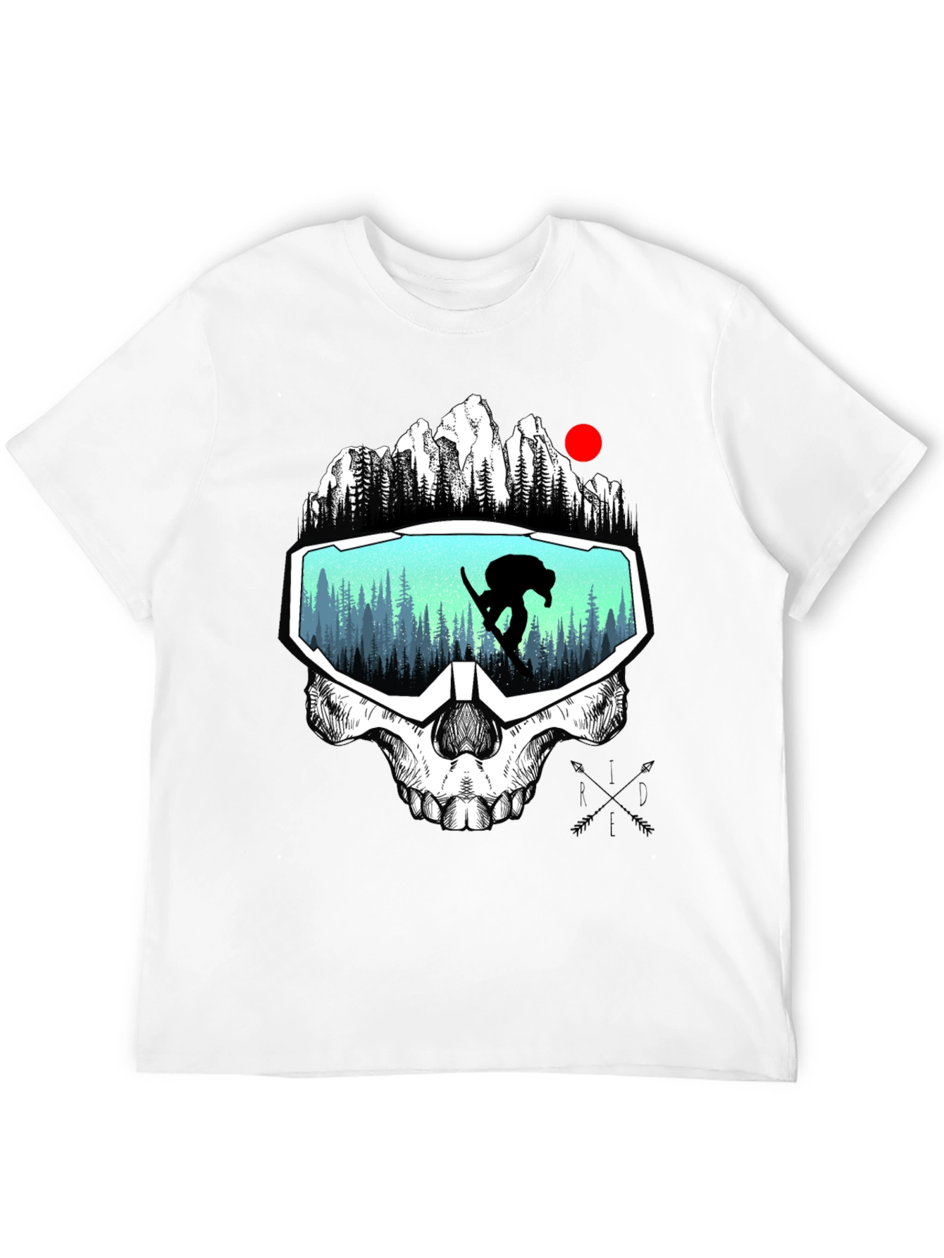 Skull Goggles Graphic Tee - Snowboarder Vision