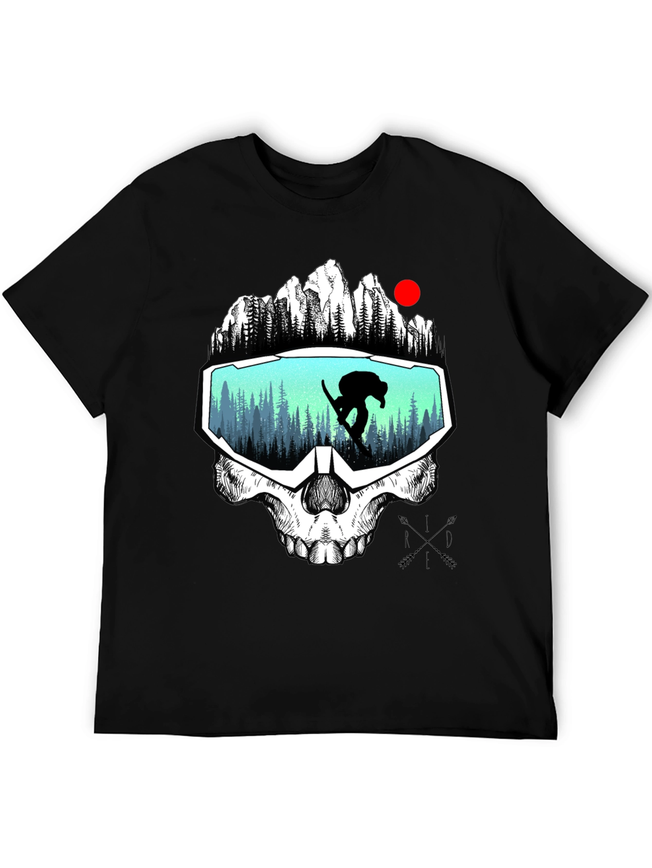 Skull Goggles Graphic Tee - Snowboarder Vision
